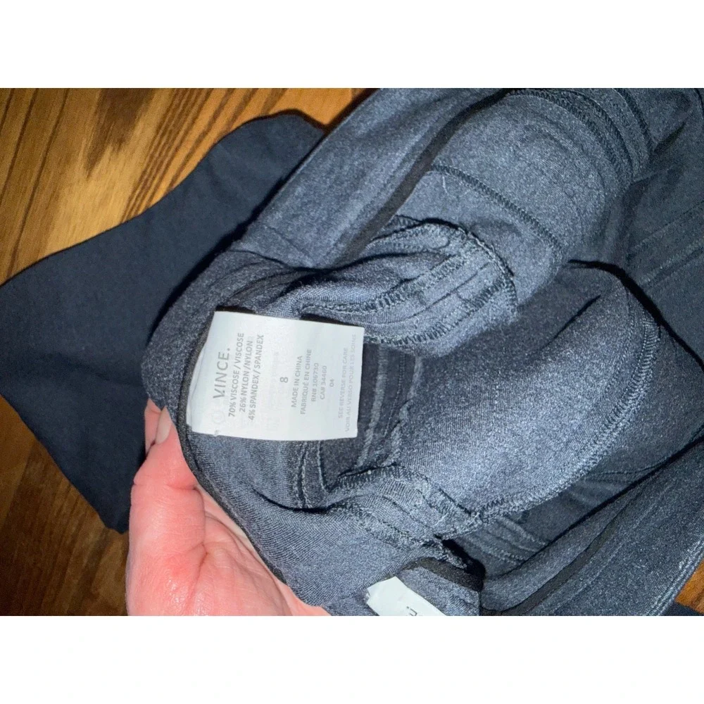 Vince Womens Charcoal Grey Skinny Leg Zip Pocket Ponte Pants‎ Size M Heathered